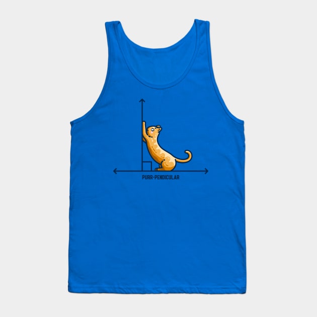 Purr-pendicular Kawaii Cute Cat Maths Tank Top by freeves